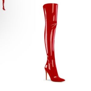 Pleasure red thigh high boots